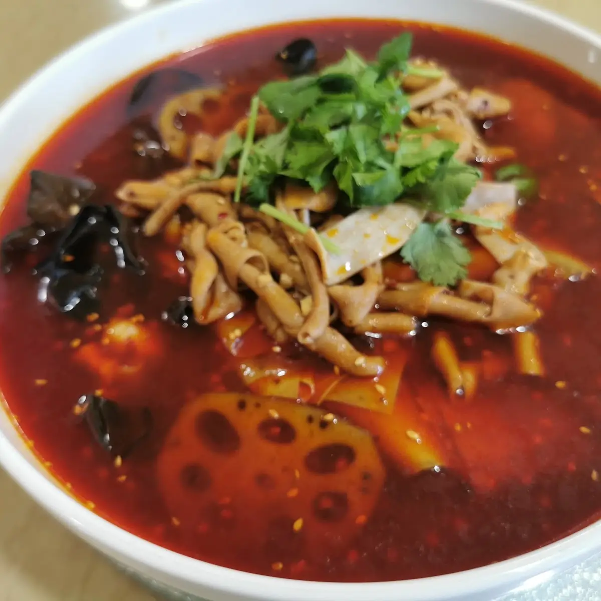 Boiled Duck Blood with Spicy Sauce 毛血旺